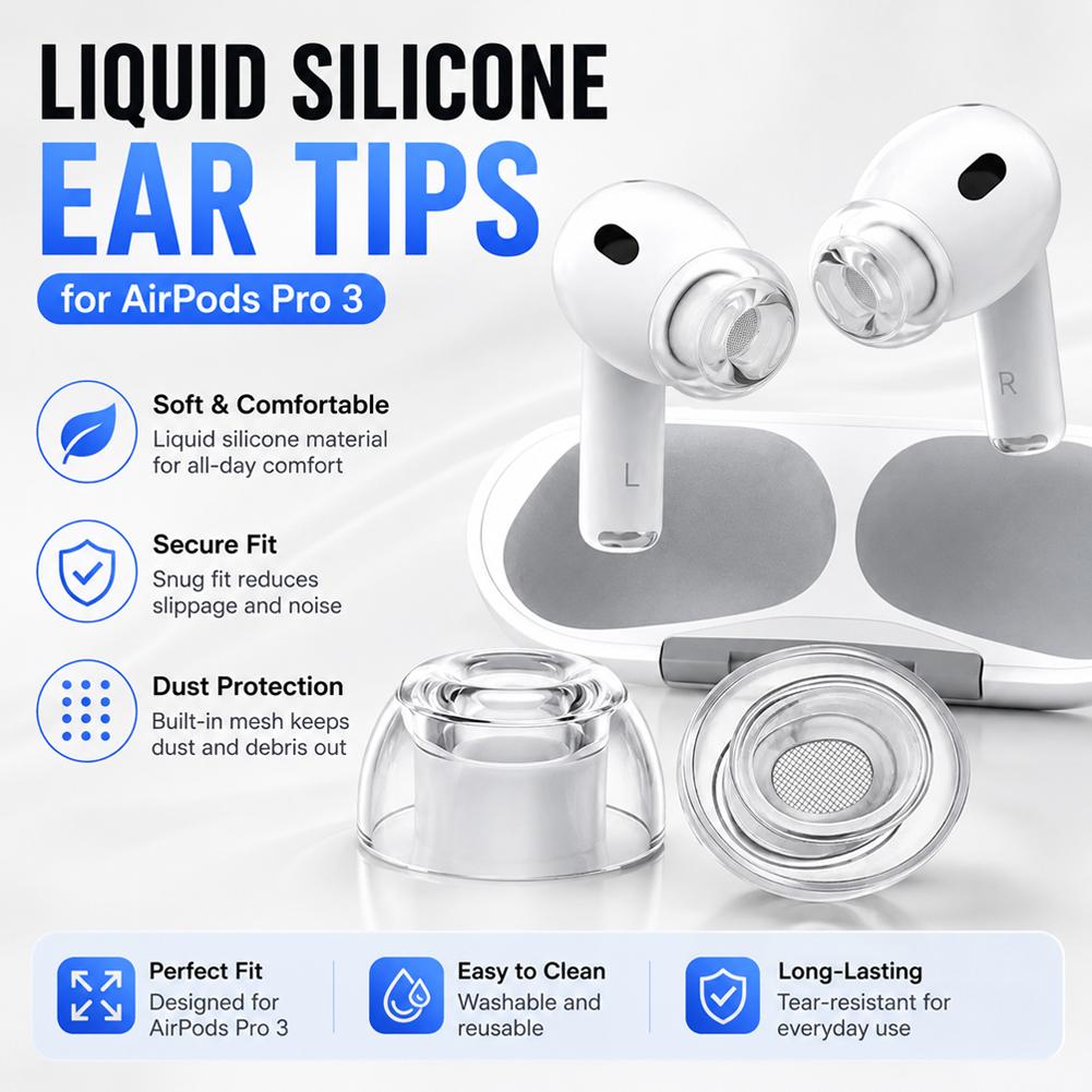 1/2/3 أزواج من أغطية الأذن الم - مراجعة Silicone Ear Tip Replacement وسعره