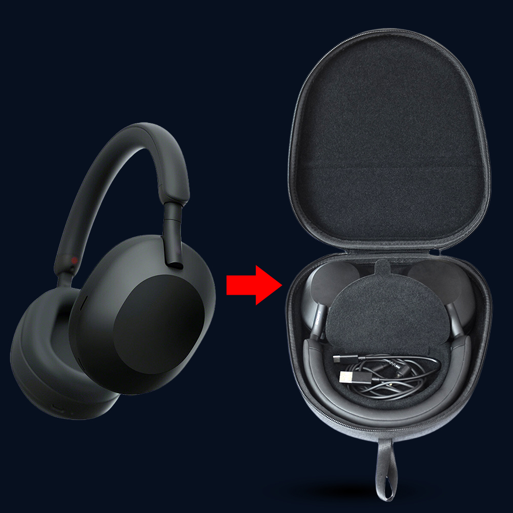 حقيبة حمل صلبة مقاومة للصدمات، - مراجعة Sony Headphone Wh-1000Xm5 وسعره